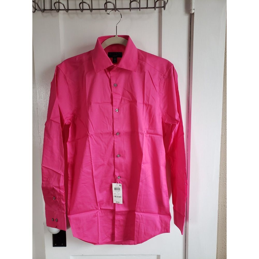 NWT ALFANI SLIM FIT MEN'S 14-14.5 ( 32-33) SMALL PINK SHIRT